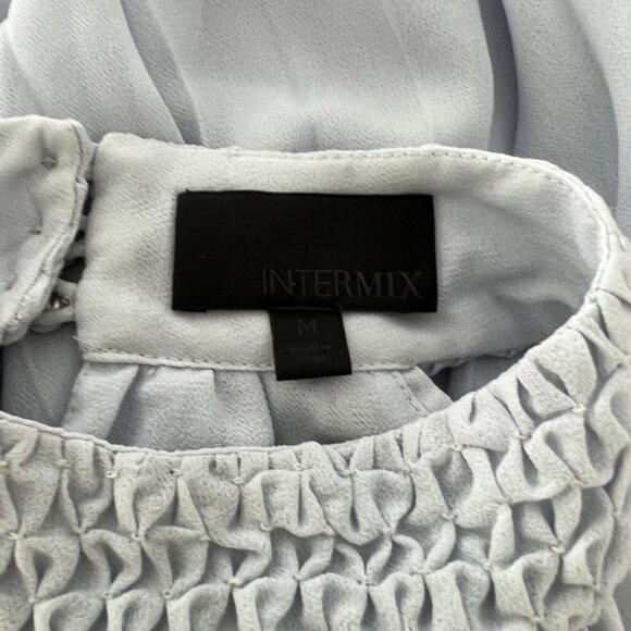 Intermix light blue pleated halter blouse size M - Picture 4 of 4